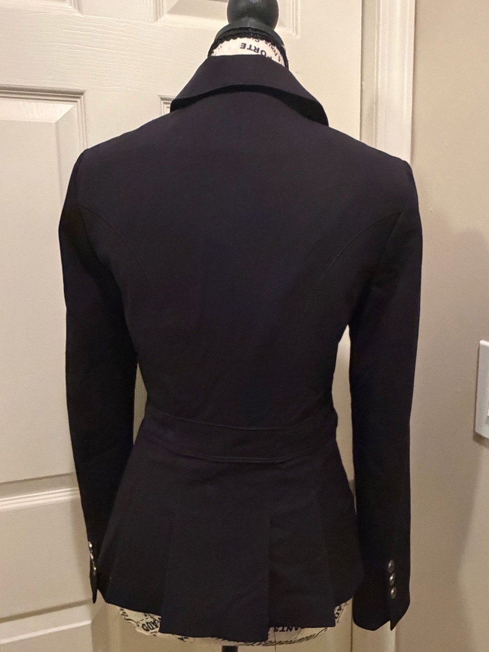 White House Black Market Tailored Button Blazer-Black - Picture 2 of 4